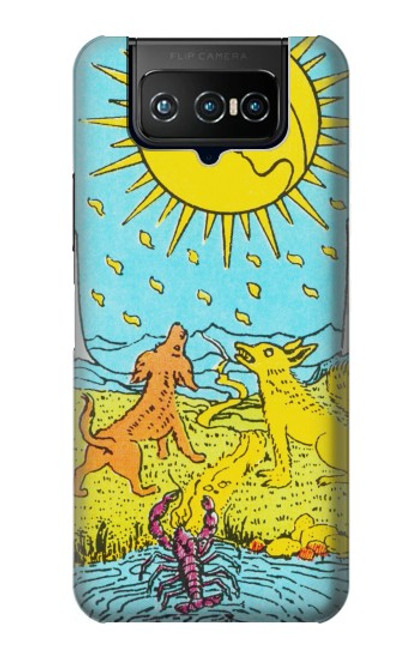 W3435 Tarot Card Moon Funda Carcasa Case y Caso Del Tirón Funda para ASUS ZenFone 7 Pro