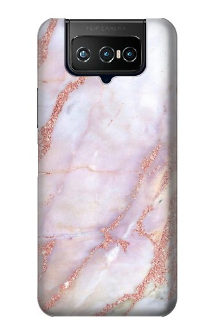 W3482 Soft Pink Marble Graphic Print Funda Carcasa Case y Caso Del Tirón Funda para ASUS ZenFone 7 Pro