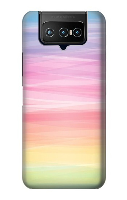 W3507 Colorful Rainbow Pastel Funda Carcasa Case y Caso Del Tirón Funda para ASUS ZenFone 7 Pro