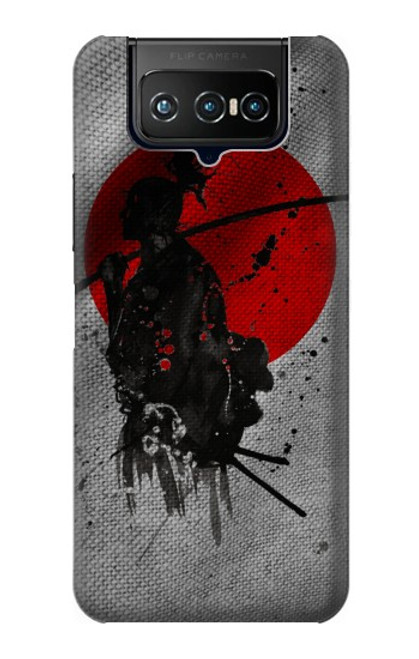 W3517 Japan Flag Samurai Funda Carcasa Case y Caso Del Tirón Funda para ASUS ZenFone 7 Pro