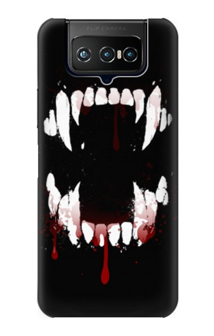 W3527 Vampire Teeth Bloodstain Funda Carcasa Case y Caso Del Tirón Funda para ASUS ZenFone 7 Pro