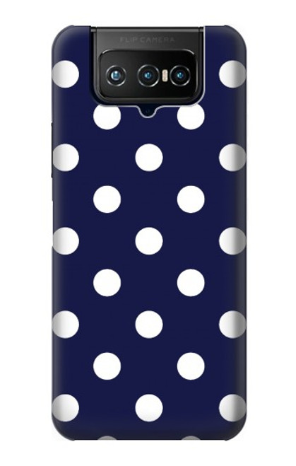 W3533 Blue Polka Dot Funda Carcasa Case y Caso Del Tirón Funda para ASUS ZenFone 7 Pro