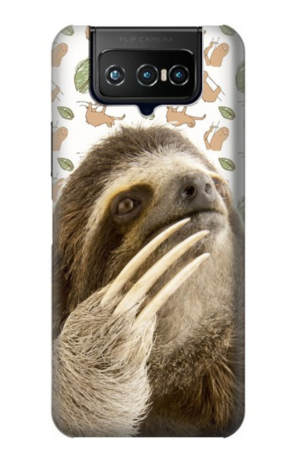 W3559 Sloth Pattern Funda Carcasa Case y Caso Del Tirón Funda para ASUS ZenFone 7 Pro