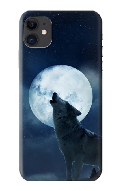 W3693 Grim White Wolf Full Moon Funda Carcasa Case y Caso Del Tirón Funda para iPhone 11