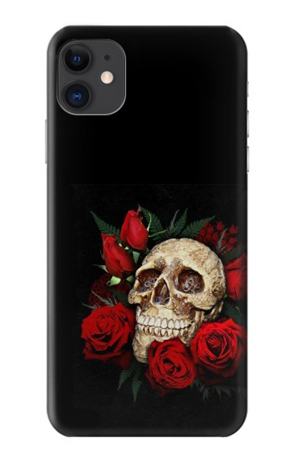 W3753 Dark Gothic Goth Skull Roses Funda Carcasa Case y Caso Del Tirón Funda para iPhone 11