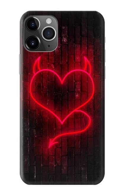 W3682 Devil Heart Funda Carcasa Case y Caso Del Tirón Funda para iPhone 11 Pro Max