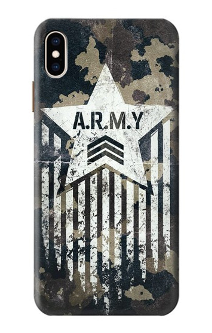 W3666 Army Camo Camouflage Funda Carcasa Case y Caso Del Tirón Funda para iPhone XS Max