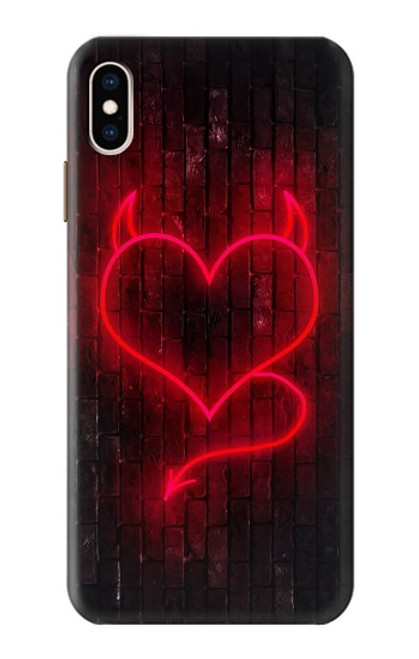 W3682 Devil Heart Funda Carcasa Case y Caso Del Tirón Funda para iPhone XS Max