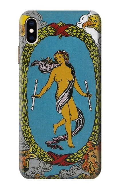 W3746 Tarot Card The World Funda Carcasa Case y Caso Del Tirón Funda para iPhone XS Max