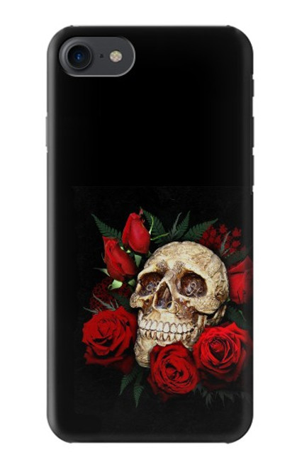 W3753 Dark Gothic Goth Skull Roses Funda Carcasa Case y Caso Del Tirón Funda para iPhone 7, iPhone 8, iPhone SE (2020) (2022)