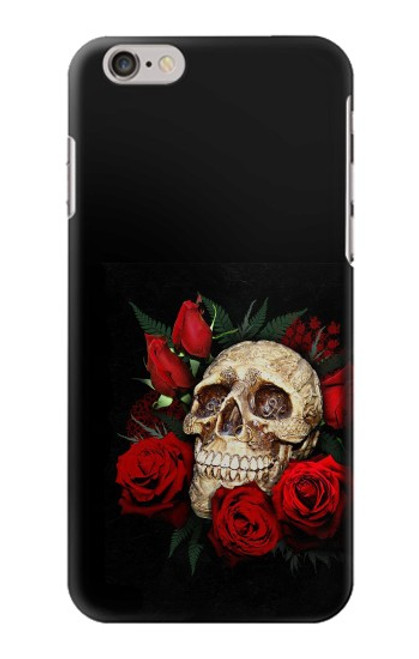 W3753 Dark Gothic Goth Skull Roses Funda Carcasa Case y Caso Del Tirón Funda para iPhone 6 6S