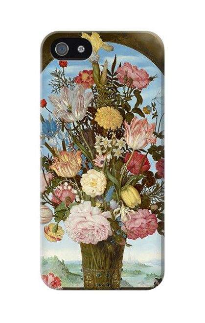 W3749 Vase of Flowers Funda Carcasa Case y Caso Del Tirón Funda para iPhone 5 5S SE