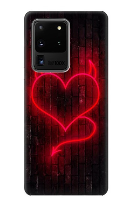 W3682 Devil Heart Funda Carcasa Case y Caso Del Tirón Funda para Samsung Galaxy S20 Ultra