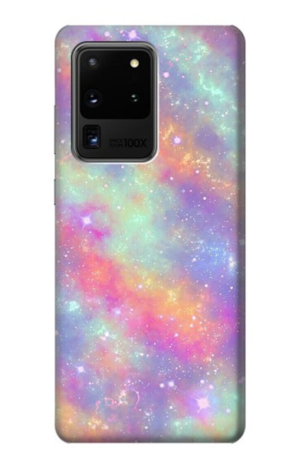 W3706 Pastel Rainbow Galaxy Pink Sky Funda Carcasa Case y Caso Del Tirón Funda para Samsung Galaxy S20 Ultra