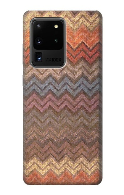 W3752 Zigzag Fabric Pattern Graphic Printed Funda Carcasa Case y Caso Del Tirón Funda para Samsung Galaxy S20 Ultra