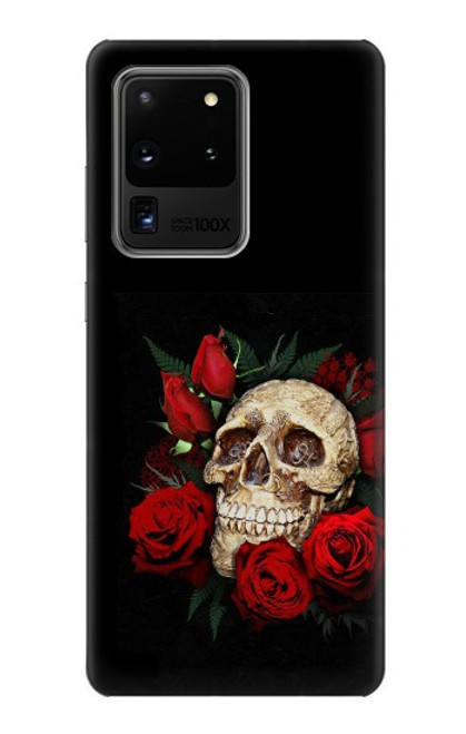 W3753 Dark Gothic Goth Skull Roses Funda Carcasa Case y Caso Del Tirón Funda para Samsung Galaxy S20 Ultra