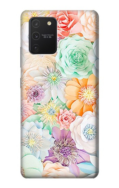 W3705 Pastel Floral Flower Funda Carcasa Case y Caso Del Tirón Funda para Samsung Galaxy S10 Lite