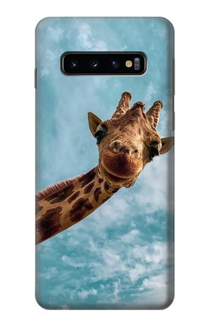 W3680 Cute Smile Giraffe Funda Carcasa Case y Caso Del Tirón Funda para Samsung Galaxy S10
