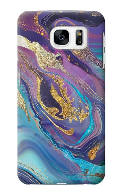 W3676 Colorful Abstract Marble Stone Funda Carcasa Case y Caso Del Tirón Funda para Samsung Galaxy S7