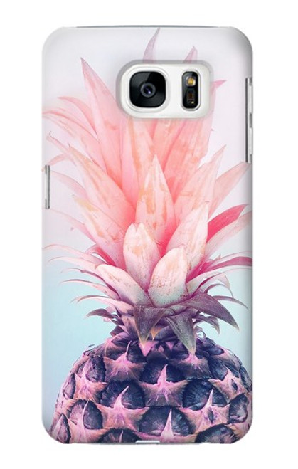 W3711 Pink Pineapple Funda Carcasa Case y Caso Del Tirón Funda para Samsung Galaxy S7