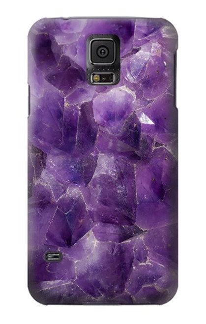W3713 Purple Quartz Amethyst Graphic Printed Funda Carcasa Case y Caso Del Tirón Funda para Samsung Galaxy S5