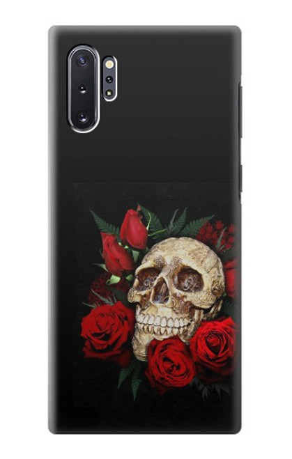 W3753 Dark Gothic Goth Skull Roses Funda Carcasa Case y Caso Del Tirón Funda para Samsung Galaxy Note 10 Plus