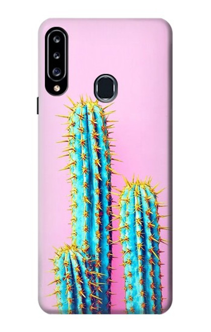 W3673 Cactus Funda Carcasa Case y Caso Del Tirón Funda para Samsung Galaxy A20s