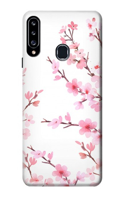 W3707 Pink Cherry Blossom Spring Flower Funda Carcasa Case y Caso Del Tirón Funda para Samsung Galaxy A20s