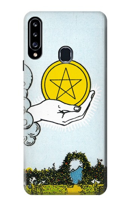 W3722 Tarot Card Ace of Pentacles Coins Funda Carcasa Case y Caso Del Tirón Funda para Samsung Galaxy A20s