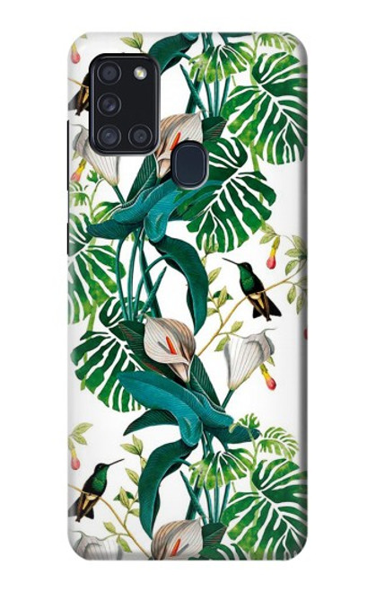 W3697 Leaf Life Birds Funda Carcasa Case y Caso Del Tirón Funda para Samsung Galaxy A21s