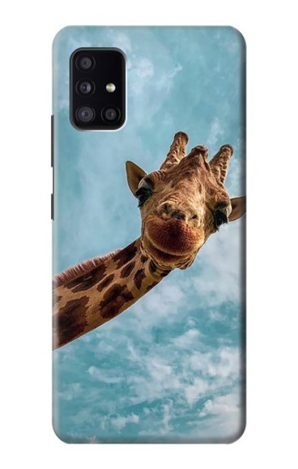 W3680 Cute Smile Giraffe Funda Carcasa Case y Caso Del Tirón Funda para Samsung Galaxy A41