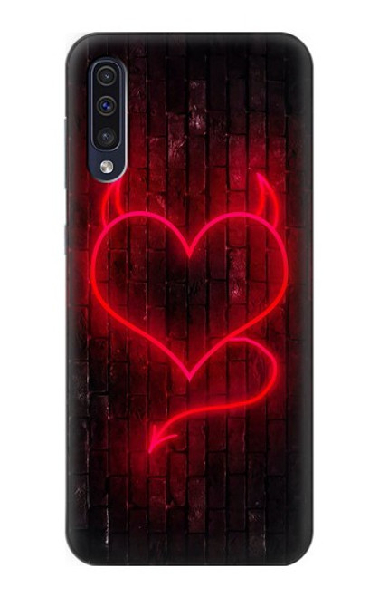 W3682 Devil Heart Funda Carcasa Case y Caso Del Tirón Funda para Samsung Galaxy A50