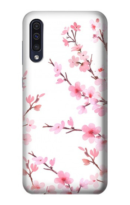 W3707 Pink Cherry Blossom Spring Flower Funda Carcasa Case y Caso Del Tirón Funda para Samsung Galaxy A50