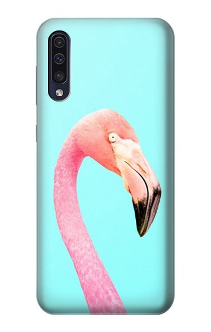 W3708 Pink Flamingo Funda Carcasa Case y Caso Del Tirón Funda para Samsung Galaxy A50