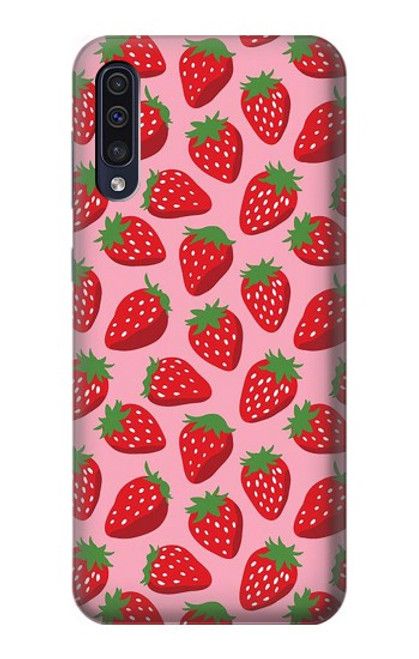 W3719 Strawberry Pattern Funda Carcasa Case y Caso Del Tirón Funda para Samsung Galaxy A50