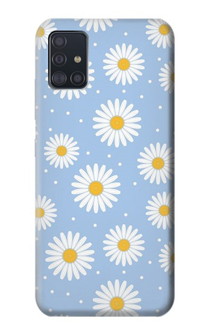 W3681 Daisy Flowers Pattern Funda Carcasa Case y Caso Del Tirón Funda para Samsung Galaxy A51 5G