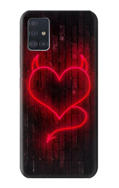 W3682 Devil Heart Funda Carcasa Case y Caso Del Tirón Funda para Samsung Galaxy A51 5G