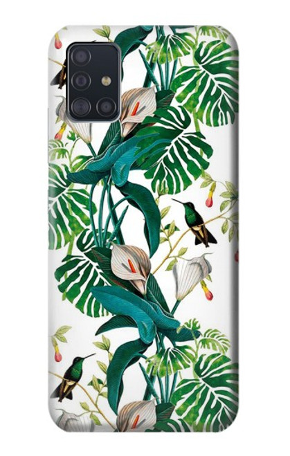 W3697 Leaf Life Birds Funda Carcasa Case y Caso Del Tirón Funda para Samsung Galaxy A51 5G