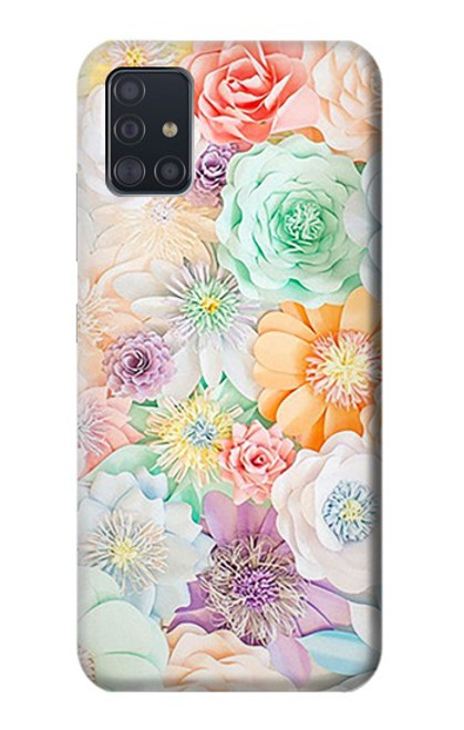 W3705 Pastel Floral Flower Funda Carcasa Case y Caso Del Tirón Funda para Samsung Galaxy A51 5G