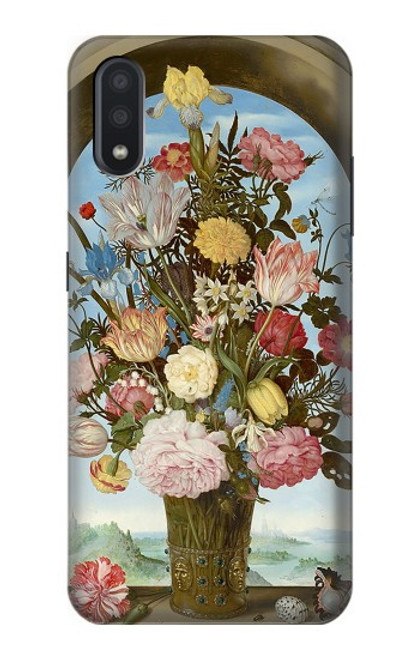 W3749 Vase of Flowers Funda Carcasa Case y Caso Del Tirón Funda para Samsung Galaxy A01