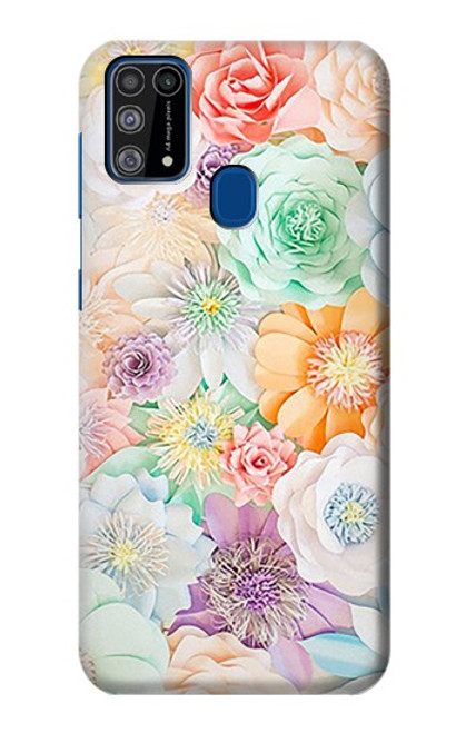 W3705 Pastel Floral Flower Funda Carcasa Case y Caso Del Tirón Funda para Samsung Galaxy M31