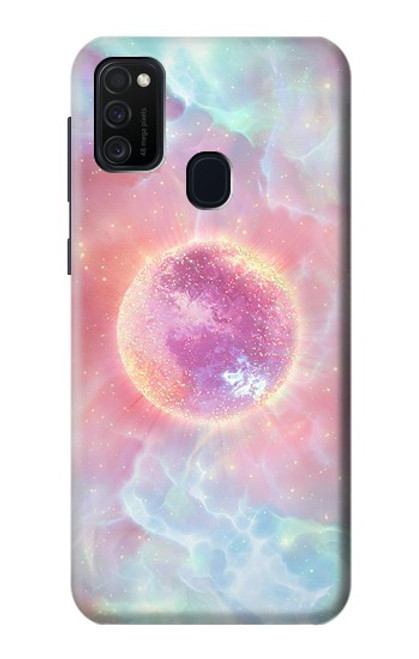 W3709 Pink Galaxy Funda Carcasa Case y Caso Del Tirón Funda para Samsung Galaxy M21