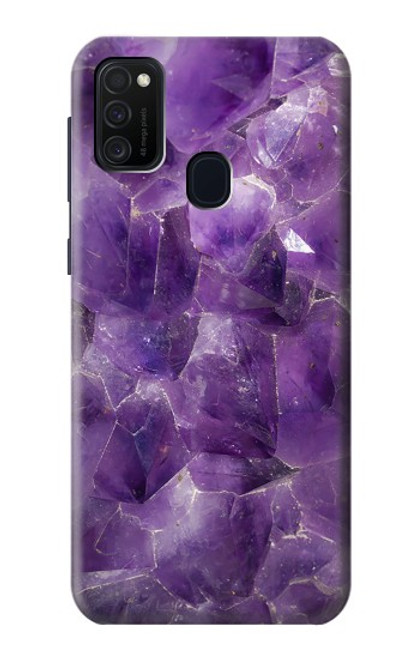 W3713 Purple Quartz Amethyst Graphic Printed Funda Carcasa Case y Caso Del Tirón Funda para Samsung Galaxy M21