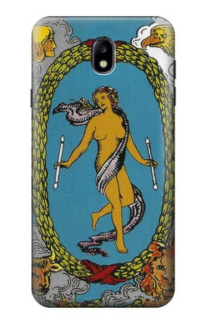 W3746 Tarot Card The World Funda Carcasa Case y Caso Del Tirón Funda para Samsung Galaxy J7 (2018), J7 Aero, J7 Top, J7 Aura, J7 Crown, J7 Refine, J7 Eon, J7 V 2nd Gen, J7 Star