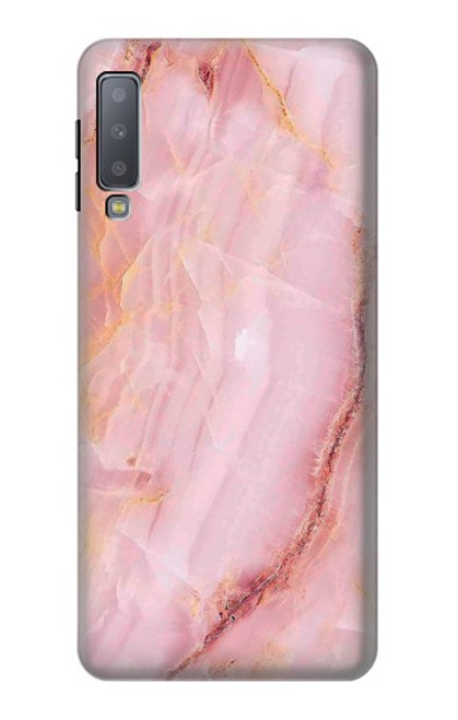 W3670 Blood Marble Funda Carcasa Case y Caso Del Tirón Funda para Samsung Galaxy A7 (2018)