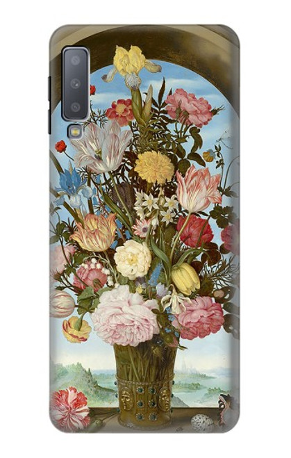 W3749 Vase of Flowers Funda Carcasa Case y Caso Del Tirón Funda para Samsung Galaxy A7 (2018)