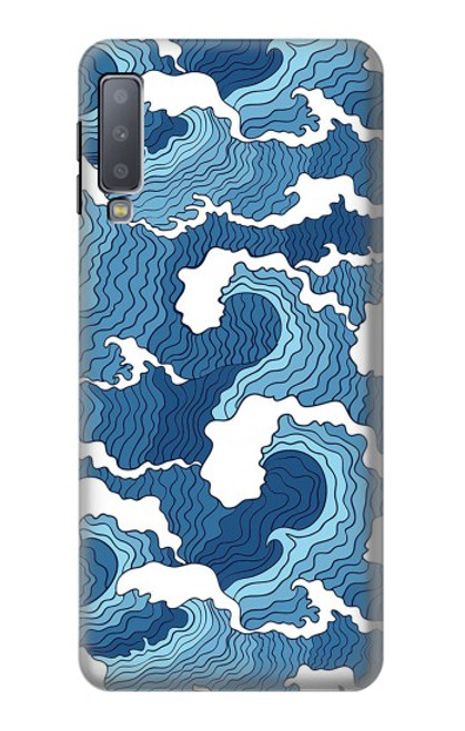 W3751 Wave Pattern Funda Carcasa Case y Caso Del Tirón Funda para Samsung Galaxy A7 (2018)