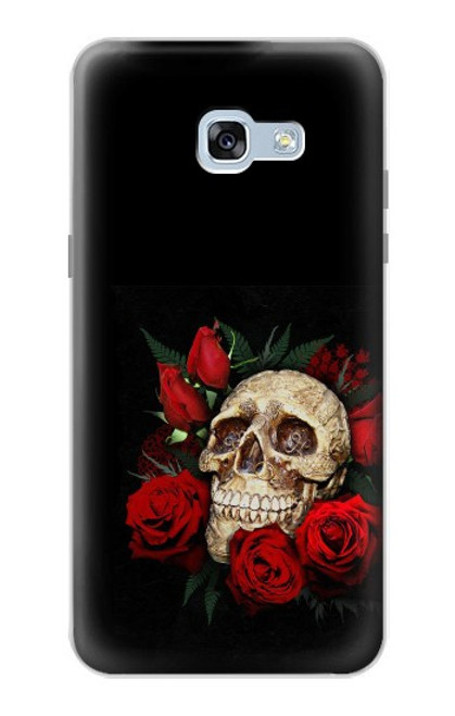 W3753 Dark Gothic Goth Skull Roses Funda Carcasa Case y Caso Del Tirón Funda para Samsung Galaxy A5 (2017)