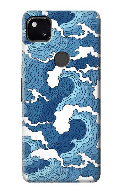 W3751 Wave Pattern Funda Carcasa Case y Caso Del Tirón Funda para Google Pixel 4a