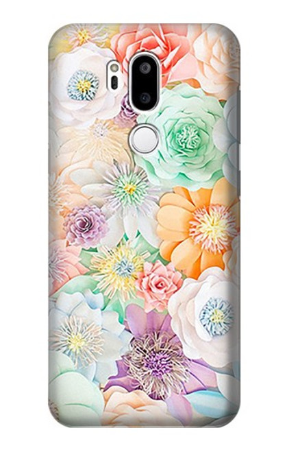 W3705 Pastel Floral Flower Funda Carcasa Case y Caso Del Tirón Funda para LG G7 ThinQ